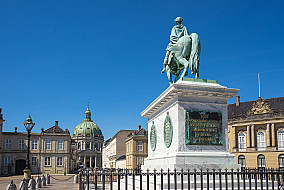 Equestrian statue of king Frederik V at Amalienborg Palace Square