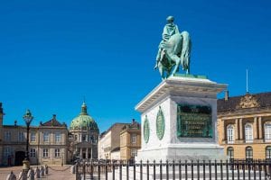 The Statue at Amalienborg Palace Square